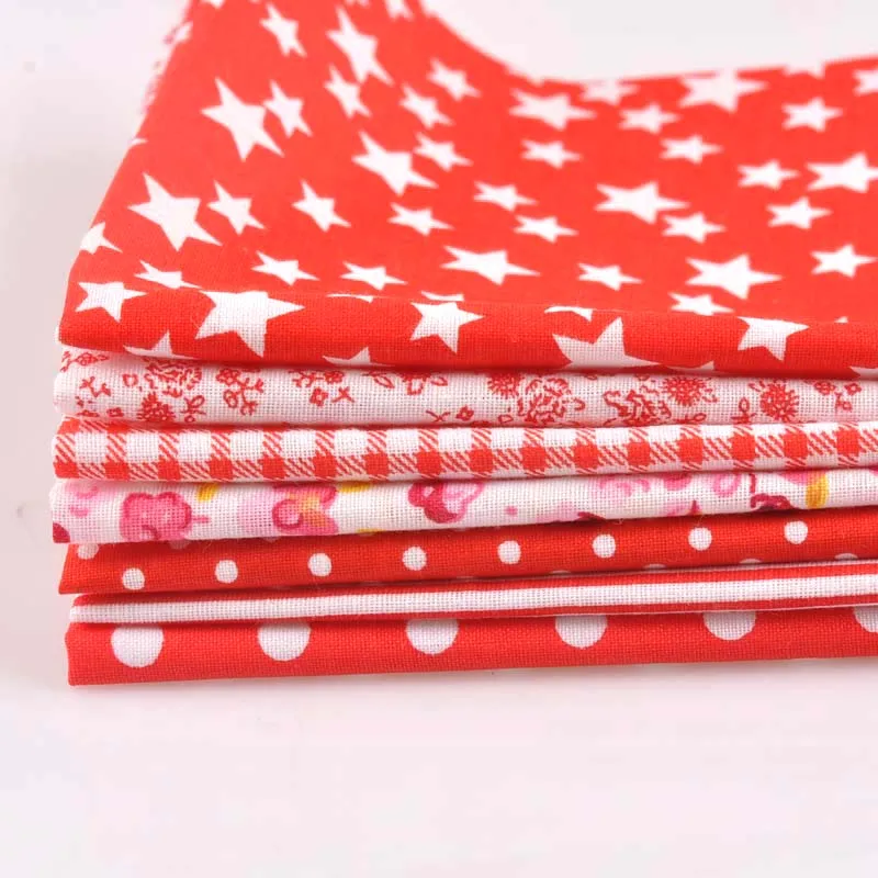 7 шт./компл. 25x25 см красные Лоскутные ткани для шитья сумок одеяла DIY одежда малышей