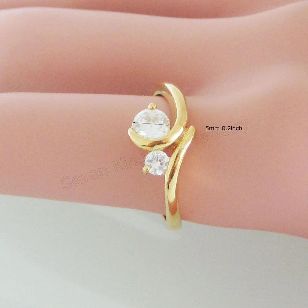 Женское Обручальное кольцо GP из желтого золота Кольцо большого размера с камнем