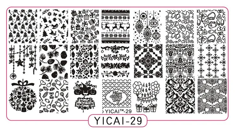 1 шт. размер: 12*6 см пластины для ногтей Nail Art вытесненный цветок Стиль шаблоны