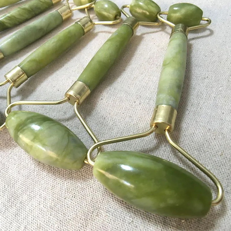 Натурального нефрита массаж лица инструмент удалить отек Красота контейнер Double