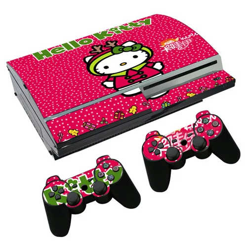 0246 Hello kitty наклейка для PS3 Fat playstation 3 консоль и контроллеры для PS3 Skins Наклейка виниловая пленка - Цвет: 0246