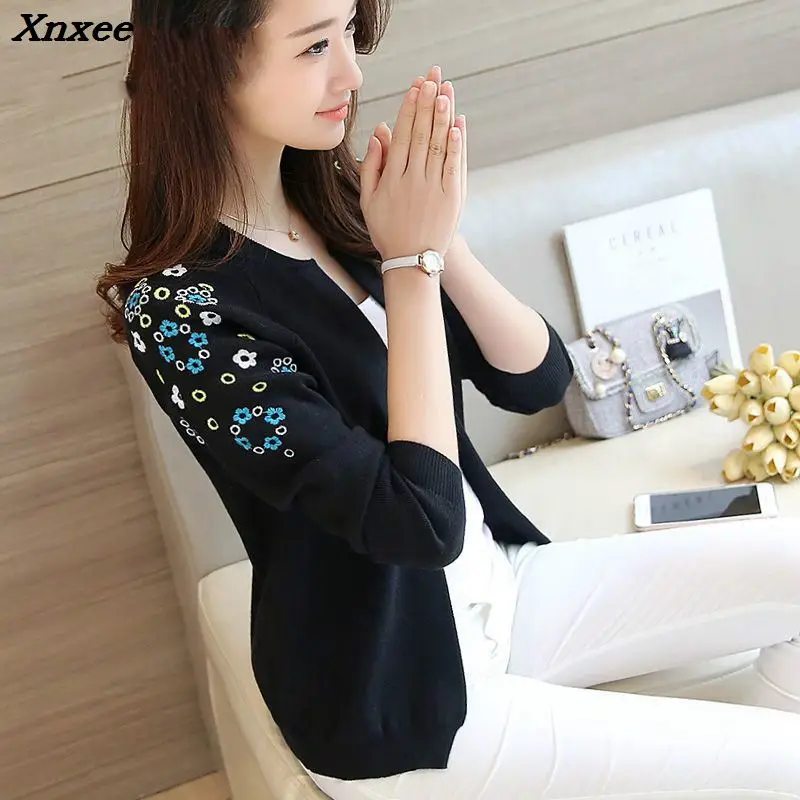 

Xnxee A short paragraph cardigan sweater dress female 2018 new spring coat sweater slim blouse solid Women cardigan