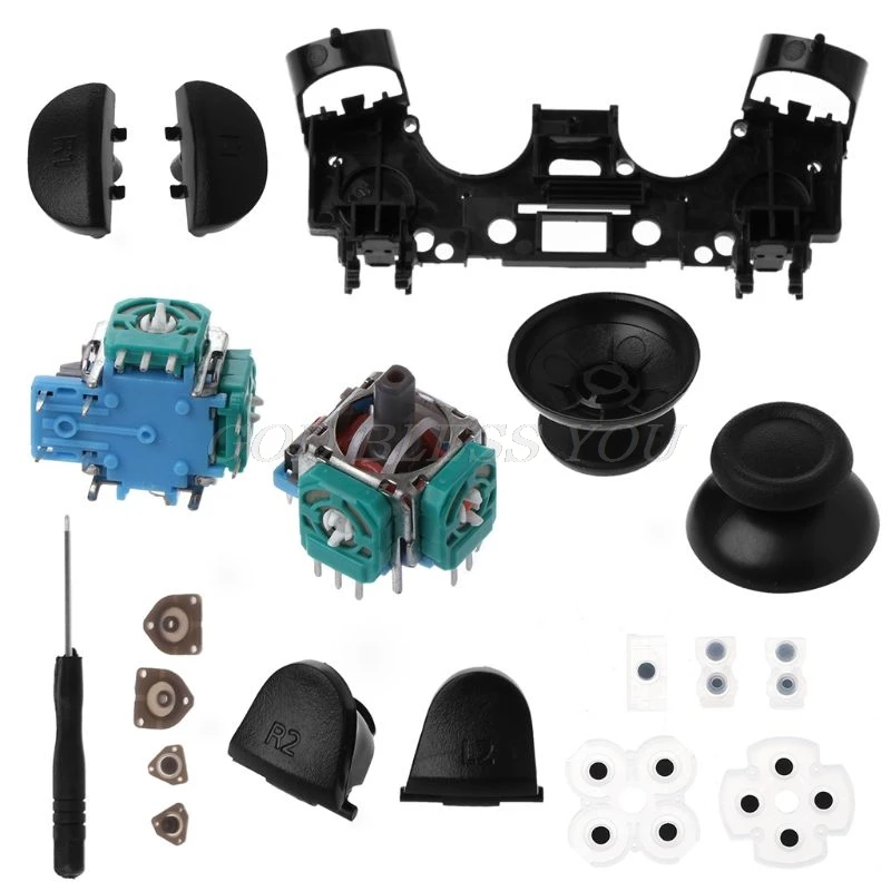 Для PS4 Набор для ремонта регулятора L1 R1 L2 R2 кнопки триггера 3D аналоговые джойстики