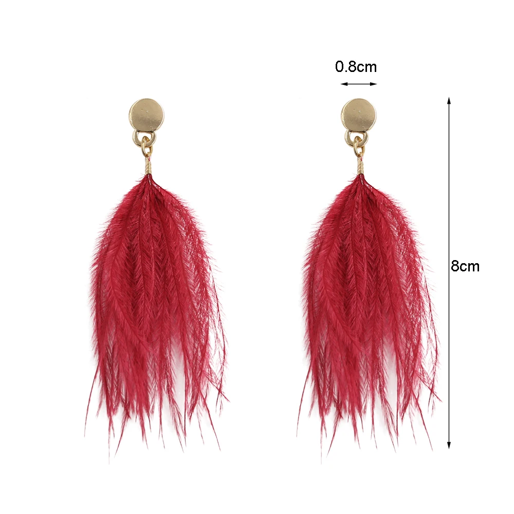 2017 популярные длинные модные серьги с кисточками и перьями в этническом стиле