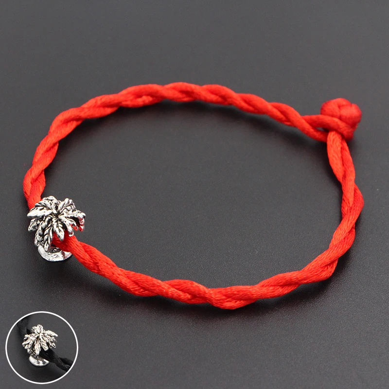 Новинка 2020 бусины из кокосового дерева 4 мм браслет с красной нитью Lucky Red ручной