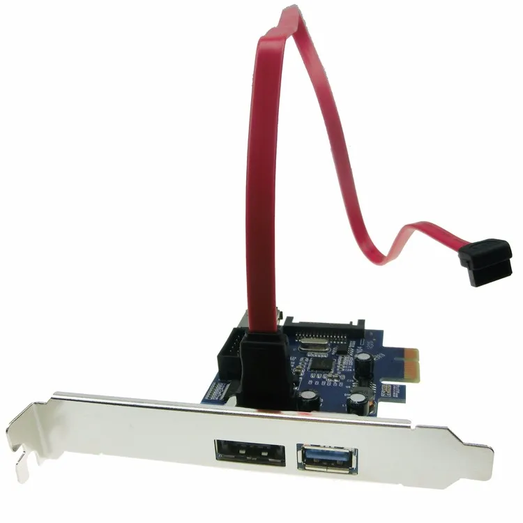 ARUENTEX 2x USB3.0 Мощность eSATA PCIe карты 9pin USB PCI e адаптер конвертер с SATA разъем PCIN0304|card