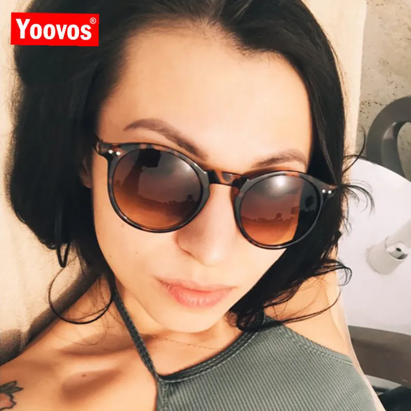

Yoovos 2021 ретро круглые женские солнцезащитные очки Брендовые дизайнерские винтажные очки Ocean линзы Модные покупки Oculos De Sol Feminino UV400