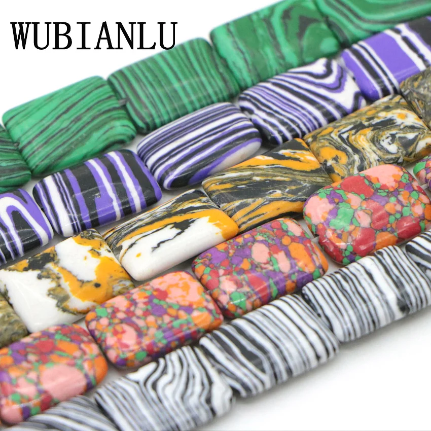 Wubianlu multi Цвет Форма полоса Малахит Турции свободные Бусины для изготовления