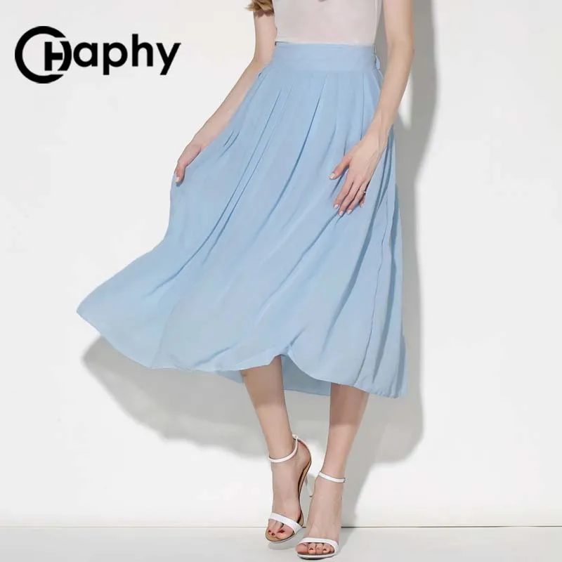 Юбки женские винтаж юбка шифон летняя плиссированная 2017 лето юбки большие