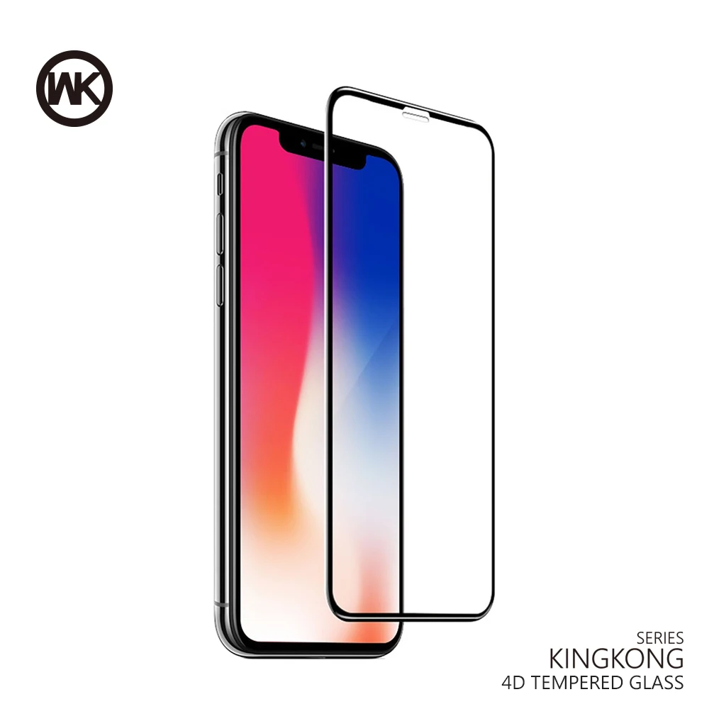WK дизайн закаленное стекло для iPhone X 6 7 8 Plus 4D изогнутое полное покрытие Защита