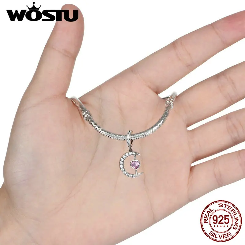 Бусина Шарм Сердце Луны из серебра 925 пробы CQC040|silver charm heart|charm heartdiy pendant |