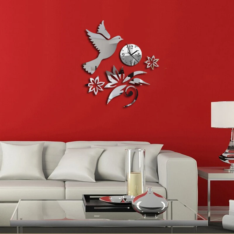 Новые 3d настенные часы Horloge Reloj De Pared Duvar Saati акриловая Зеркальная Наклейка