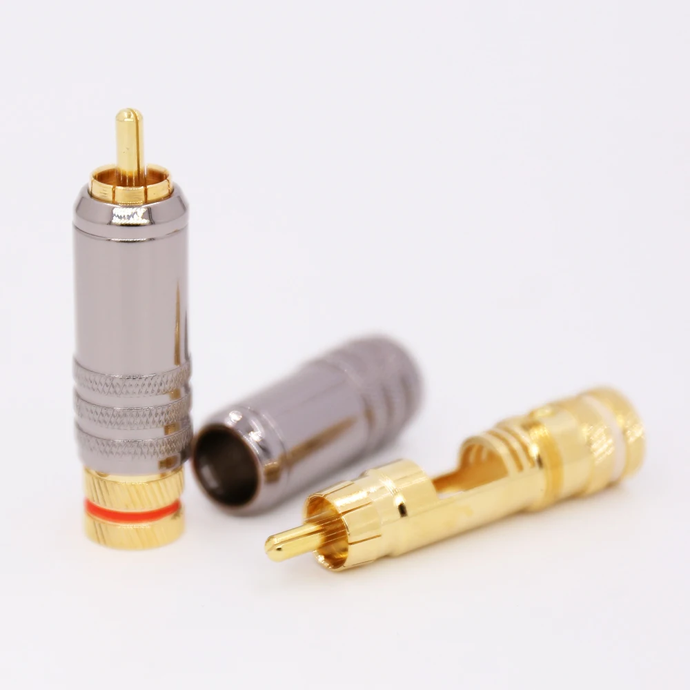 8 шт. Hi-End 24 K позолоченный медный штекер RCA прочные винты разъема RCA пайка Блокировка Аудио Видео WBT разъем
