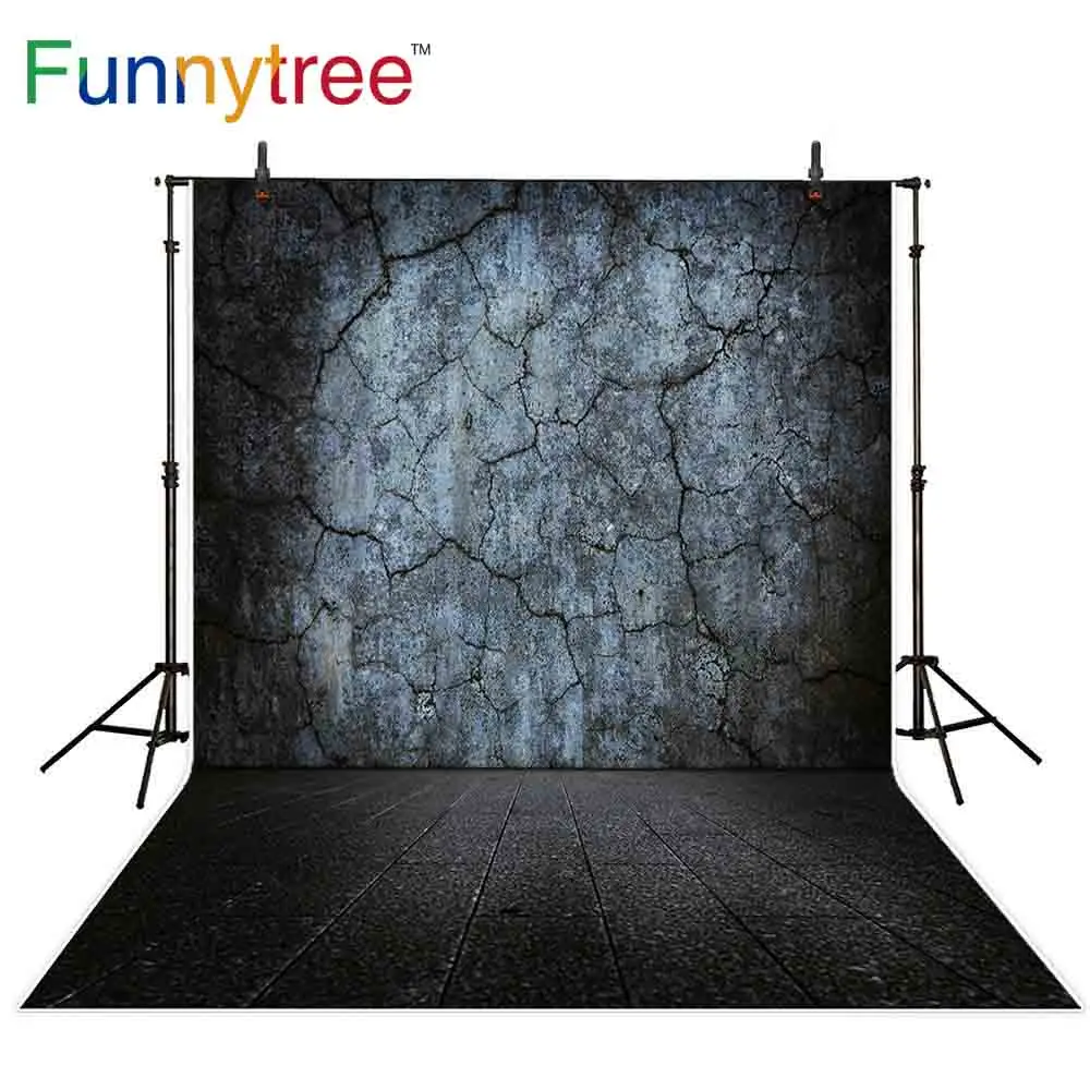 Фоны Funnytree для фотостудии винтажные темные треснувшие цементные стены пол