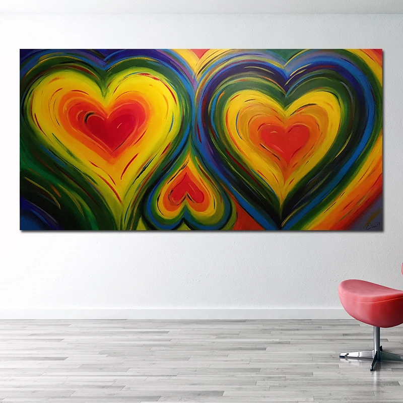 RELIABLI ART постер абстрактный Рисунок Art красочные картины на стену в форме сердца