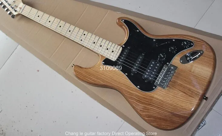 Китайская гитара новая электрическая с кленовым грифом 6 струн Tremolo ST цвет