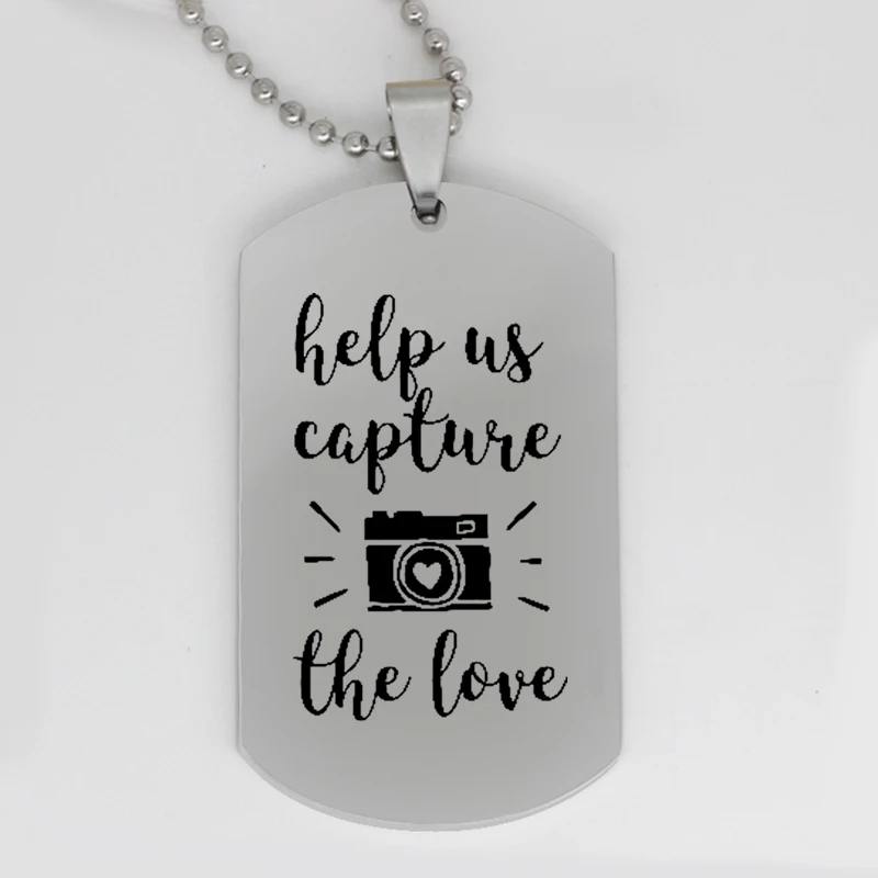 

Ufine jewelry Photographer gift pendant army card help us capture the love camera stainless steel Customed necklace N4088