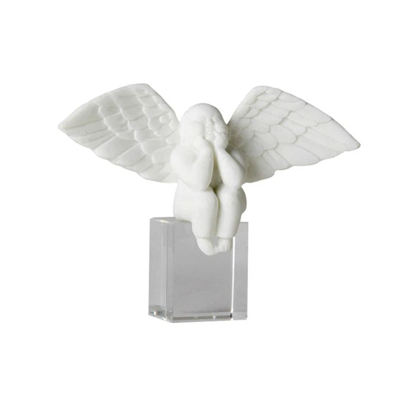 

Home Angel Decor Stone Base Crystal/resin Fat White Angle
