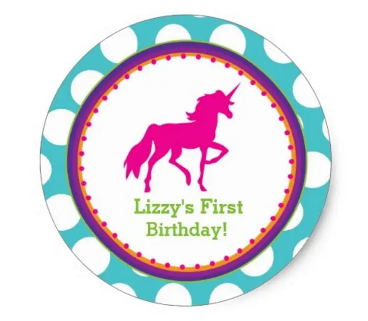 

1.5inch Unicorn Magical Polka Dot Sticke