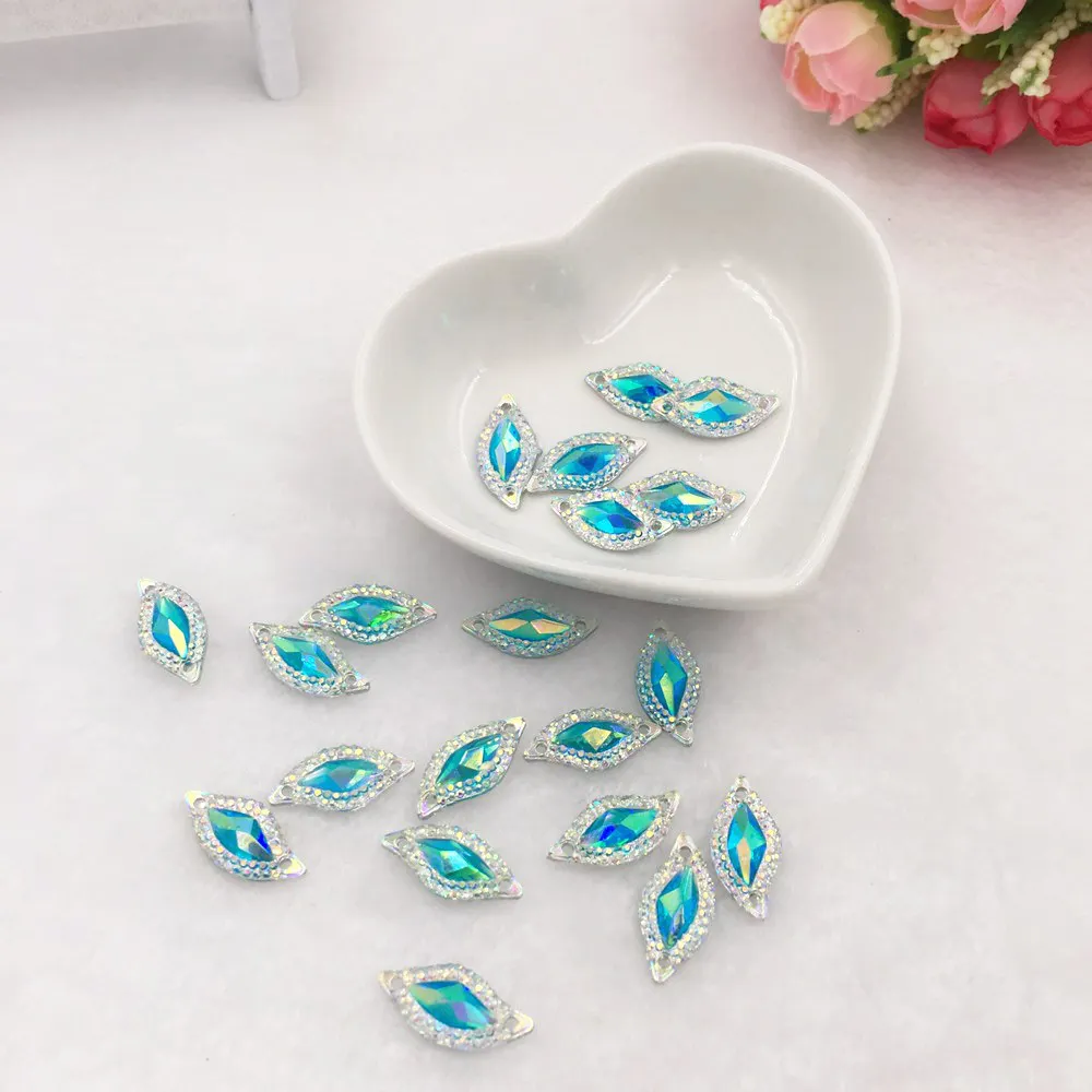 

NEW DIY 50PCS AB Resin Special-shaped Flatback crystal rhinestone 2 hole Ornaments jewelry making supplies PF485