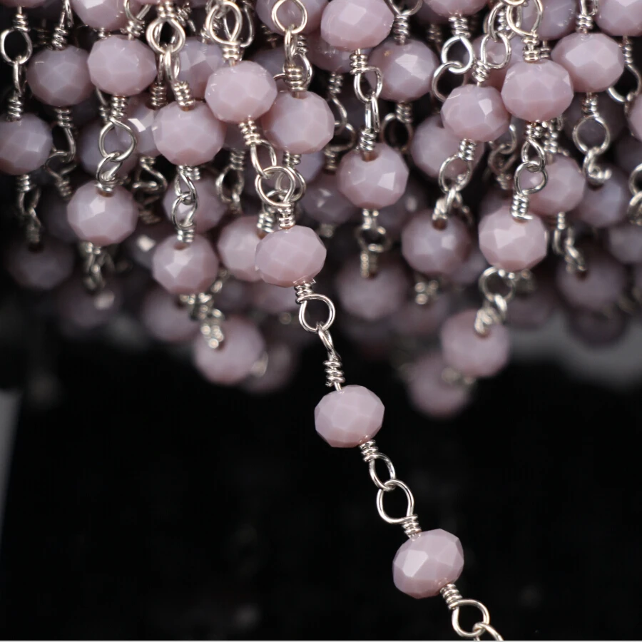 5 метров стеклянная ограненная круглая проволочная обмотанная бисером