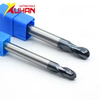 ball nose end mill 2 flutes 100mm length cnc end milling cutter for metal face and slot machining hrc50 coated end mills