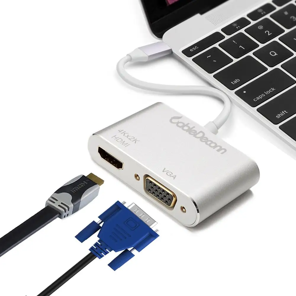 USB C кабель type-c к HDMI VGA 4K конвертер для Apple MacBook Xiaomi notebook HuaWei MateBook адаптер |