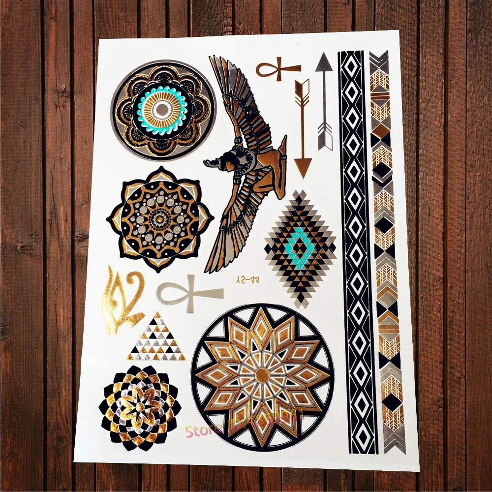 

1 шт., Модная Золотая временная татуировка