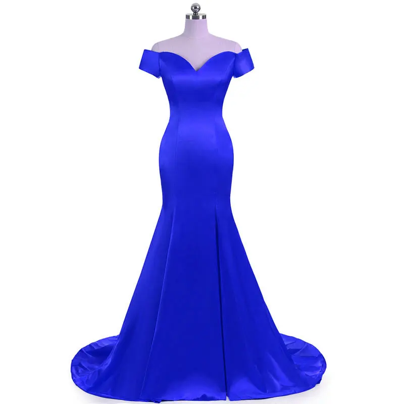 FADISTEE Новое поступление вечерние платья для выпускного вечера Vestido de Festa длинное стильное сатиновое платье Русалка Настоящее фото элегантное платье - Цвет: Синий