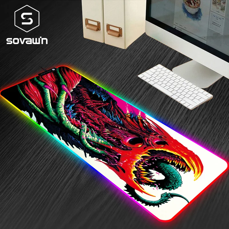 80x30 см XL игровой коврик для мыши большой USB RGB с подсветкой геймер cs go большое