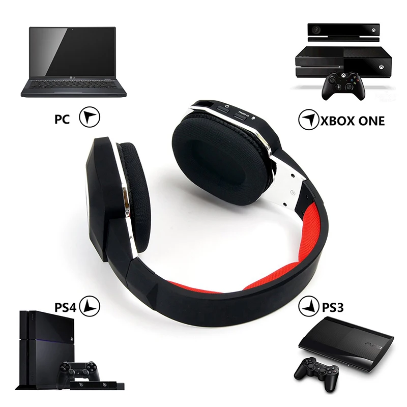 Универсальный беспроводной стерео гарнитура резина покрытием съемный микрофон