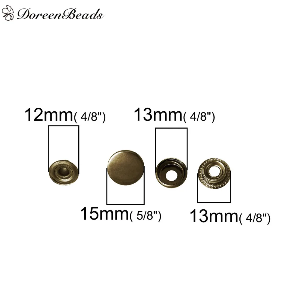 DoreenBeads сплав на железной основе металлические застежки круглые пуговицы из