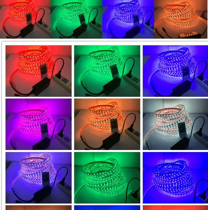 Светодиодная лента RGB гибкий светильник s SMD5050 водонепроницаемый 220 В 230 240 в
