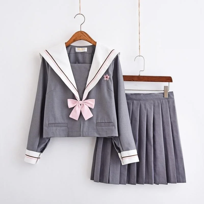 

Японская школьная форма для девушек, матросские Топы + галстук + юбка, в стиле морского флота, Студенческая одежда для девушек, одежда для чар...