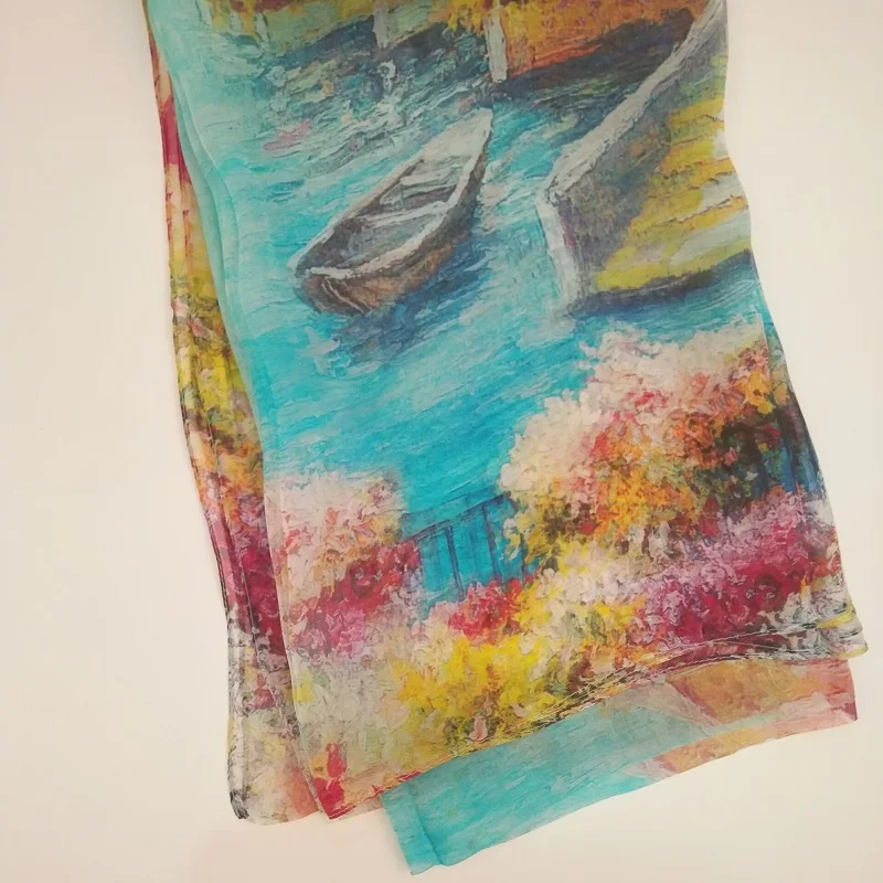 

New Fashion Innovation Female Silk Scarf Comfort Soft Floral OL