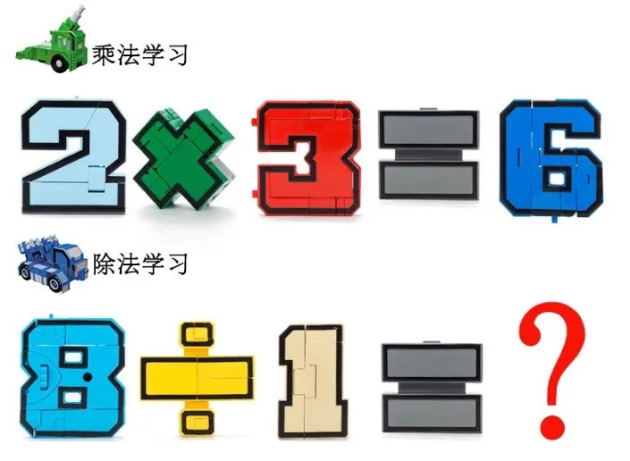 15pcs Number Robot Transformation Alphabet Dinosaur Robot Animal Educational Action Figures Building Block Model Kids Toys gift