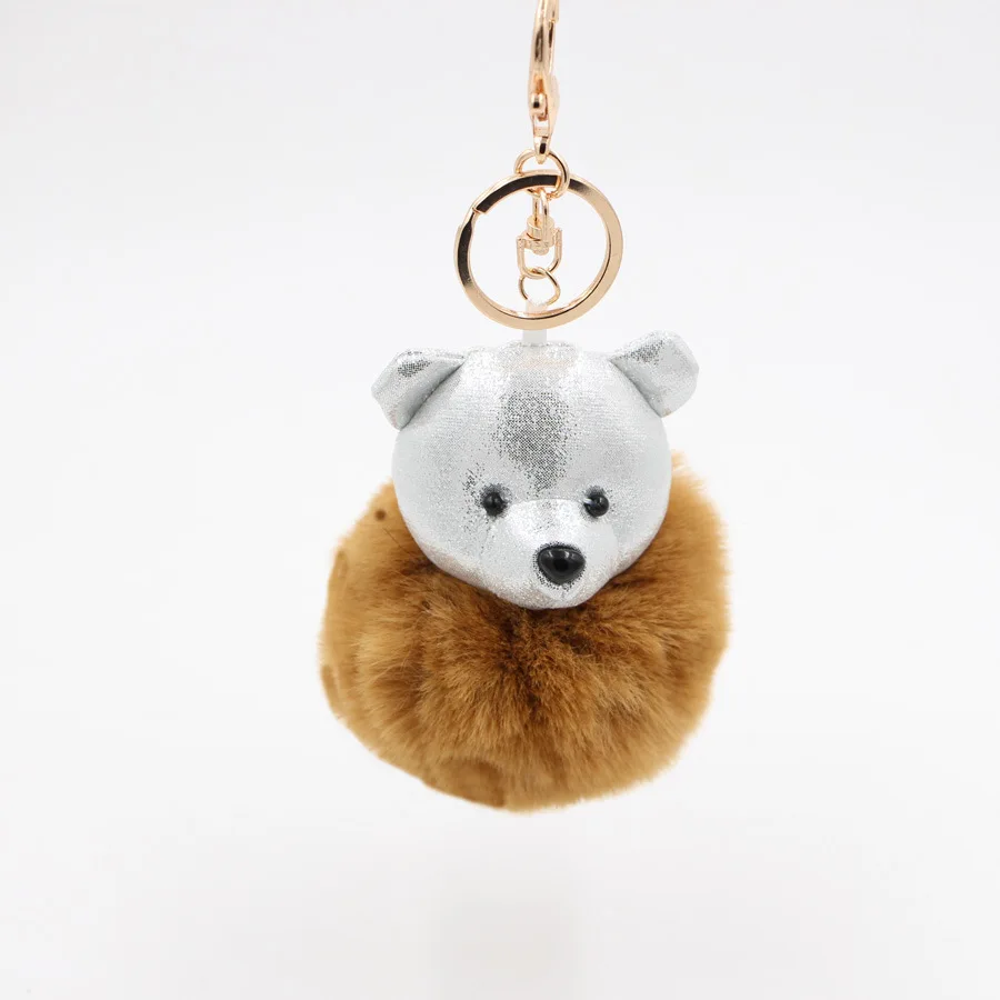 2019 New Fashion Jewelry Cute bear Ball Key Chain Car Keyring Holder Bag Pendant Charm Keychain Plush Fur Women | Украшения и