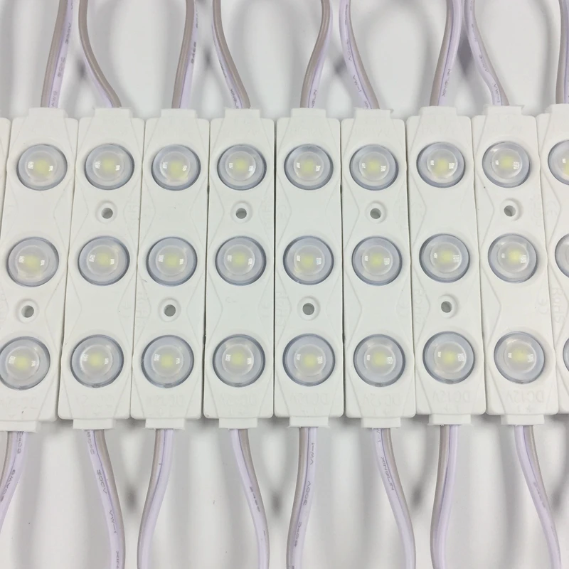 10 шт./лот, новый 2835 3LED инжекторный светодиодный модуль 12 В с объективом водонепроницаемый IP66 ,160 градусов 1,5 Вт белый, СВЕТОДИОДНЫЙ знак, Баннер Магазина, ярче