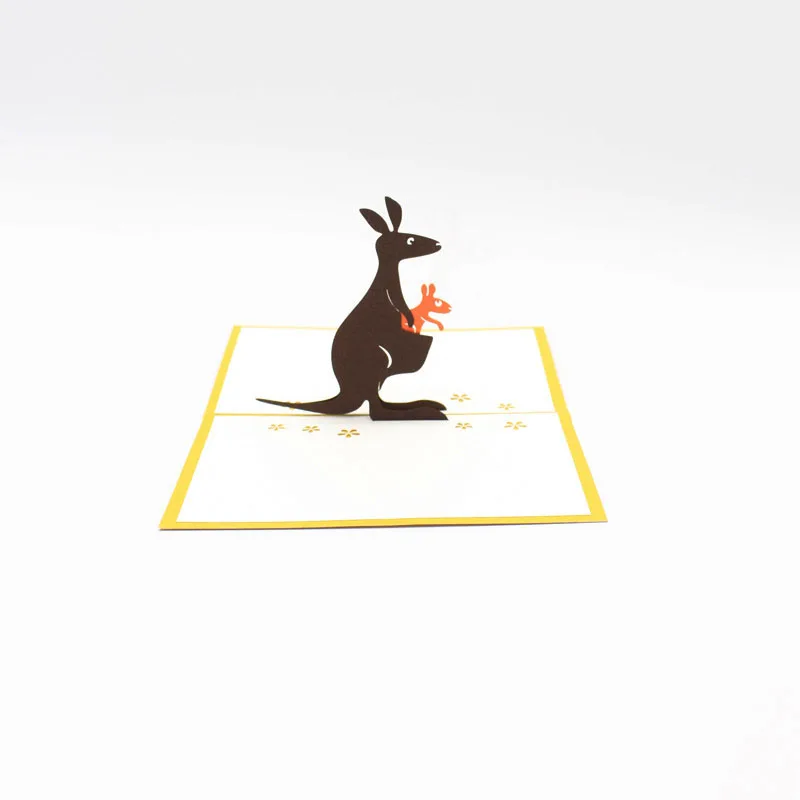 3D лазерная резка ручная работа мультфильм кенгуру детские бумажные приглашения