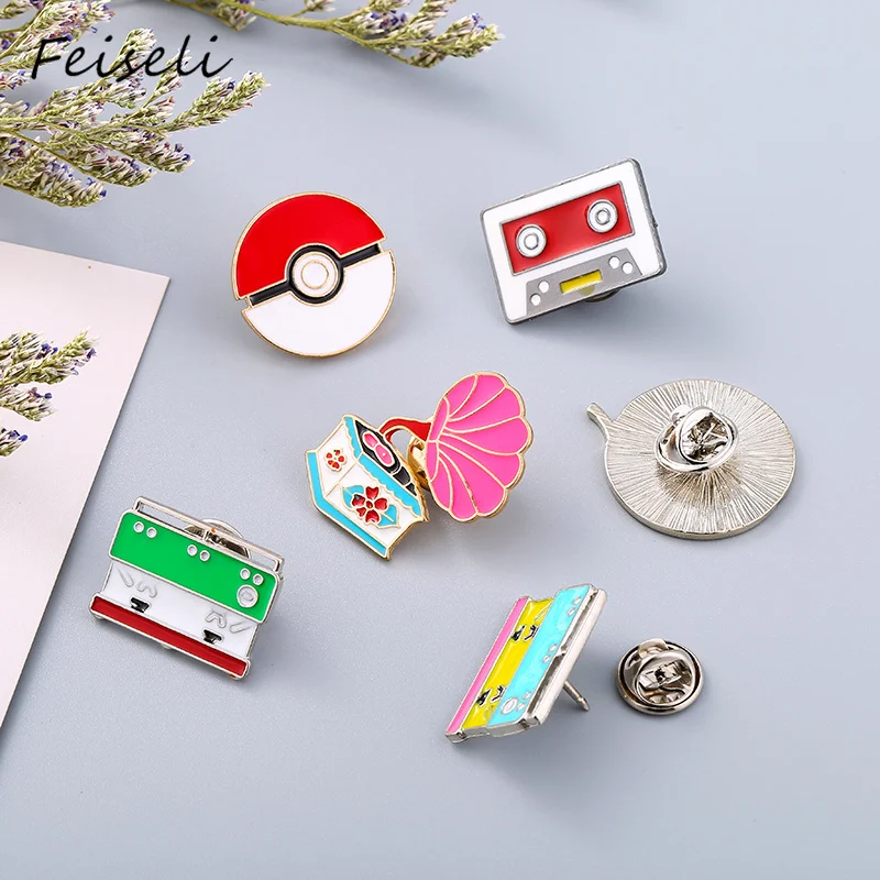 Женская винтажная брошка Feiseli в форме виниловых пластинок с записью для записи