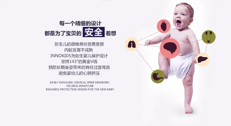 Innokids детское сиденье для безопасности автомобиля детское сиденье-усилитель регулируемая высота сидение и лежа пять точек безопасности жгут новорожденное автомобильное сиденье