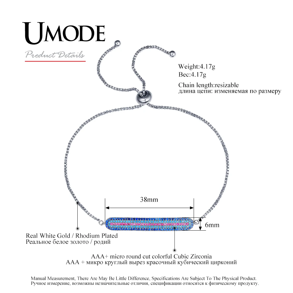 UMODE новый дизайн длинные шармы красочные Австрийские Стразы цепи и звеньев