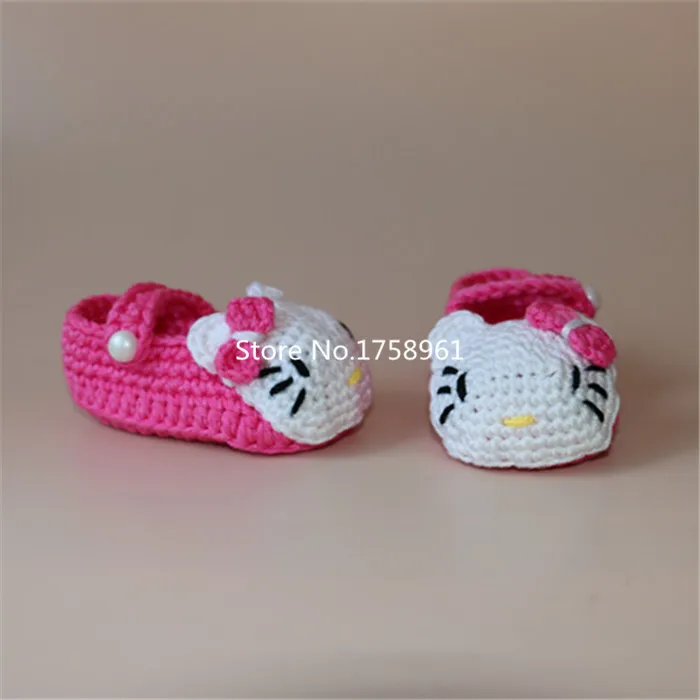 Crochet Baby Slipper Booties Handmade Shoes Newborn First Walkers Infant Toddler Girls KT |