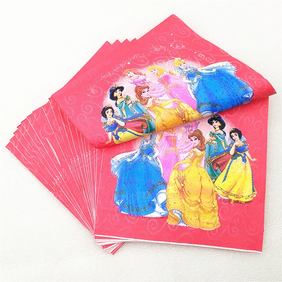 

10pc Ariel/Snow White/Belle/Cinderella/Jasmine/Aurora Princess Plate Cup Napkin Birthday Party Supplies Decoration