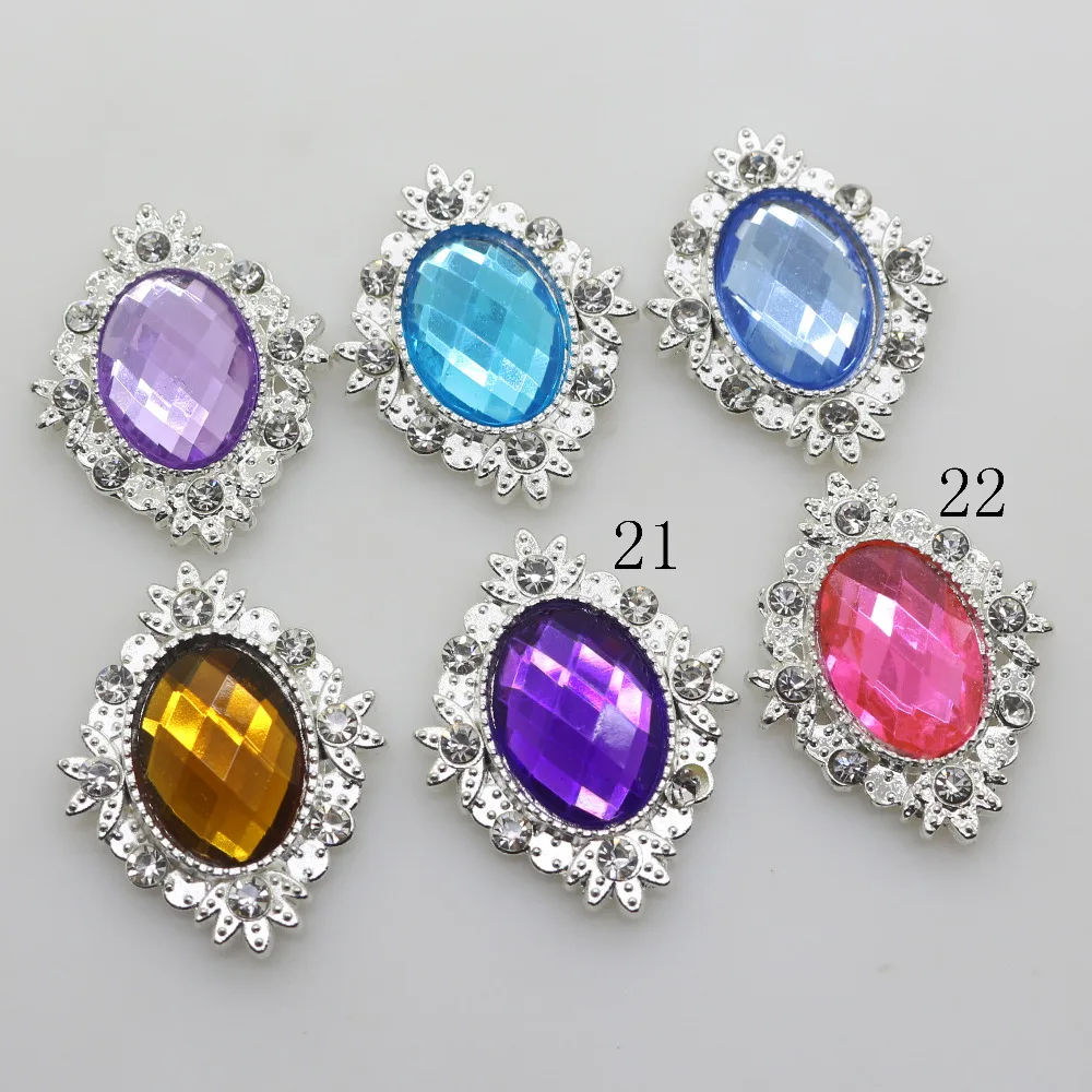 Серебристые прозрачные стеклянные стразы на пуговицах для одежды свадебные