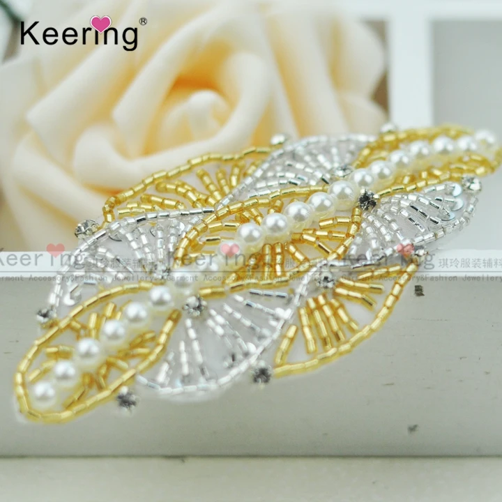 

Keering Beautiful Handmade beaded Patches For hair decoration WRA-979