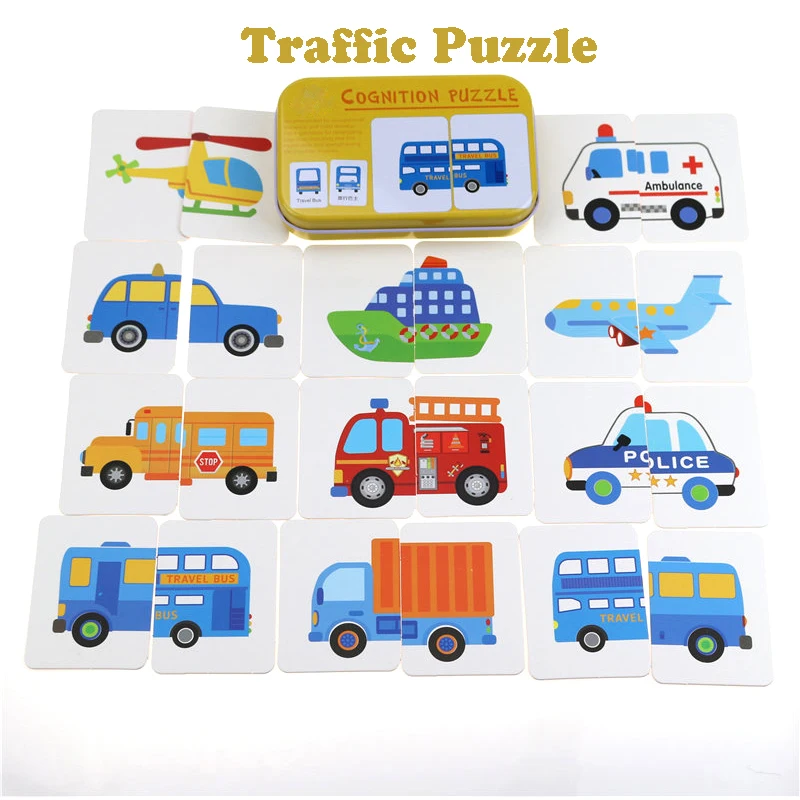32 шт./кор. Детские Обучающие Развивающий Пазл карточки фрукты животные дорожные