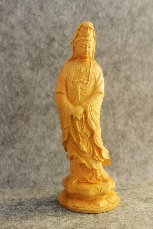 

Маленькие резьбы из бокса, украшение для дома, резные статуи, Буддийские статуи гуаньинского Будды.