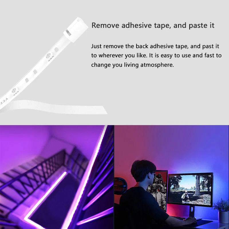 Xiaomi Yeelight умная световая полоса плюс 1 м Выдвижная светодиодная RGB цветная лента для работы Alexa Google Assistant Mi домашняя Автоматизация