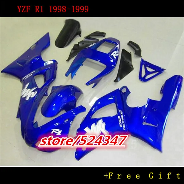 

Hey-motorcycle race fairings parts for 1998 1999 YZF R1 98 99 YZFR1 YZF1000 blue black body fairing kits for Yamaha